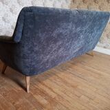 3 seater sofa 50s 60s gray velvet