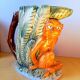 Zoomorphic pitcher in slipware, monkey.