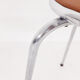 Set of 3 chrome stools with cognac leather seating, 1960's