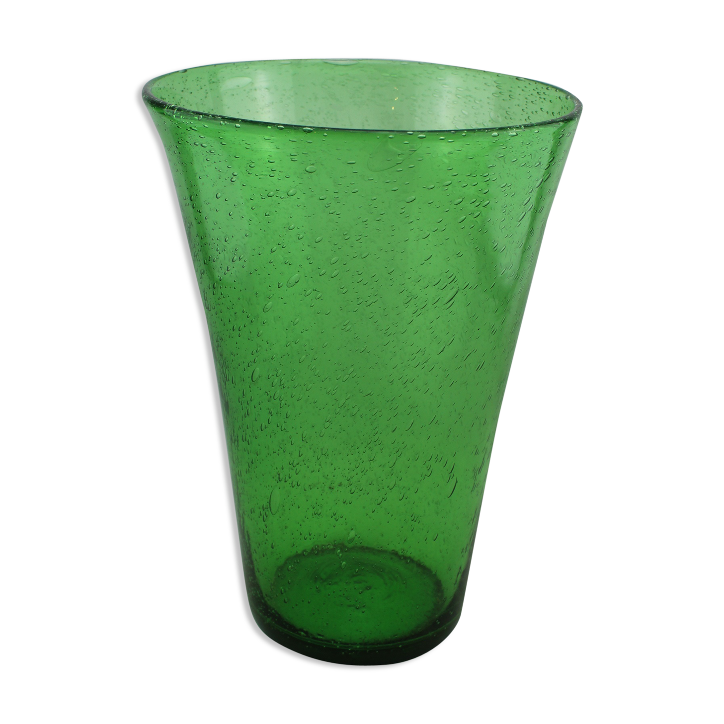 Biot bubble, green, large glass vase