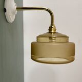 Yellow frosted glass vintage wall lamp shade