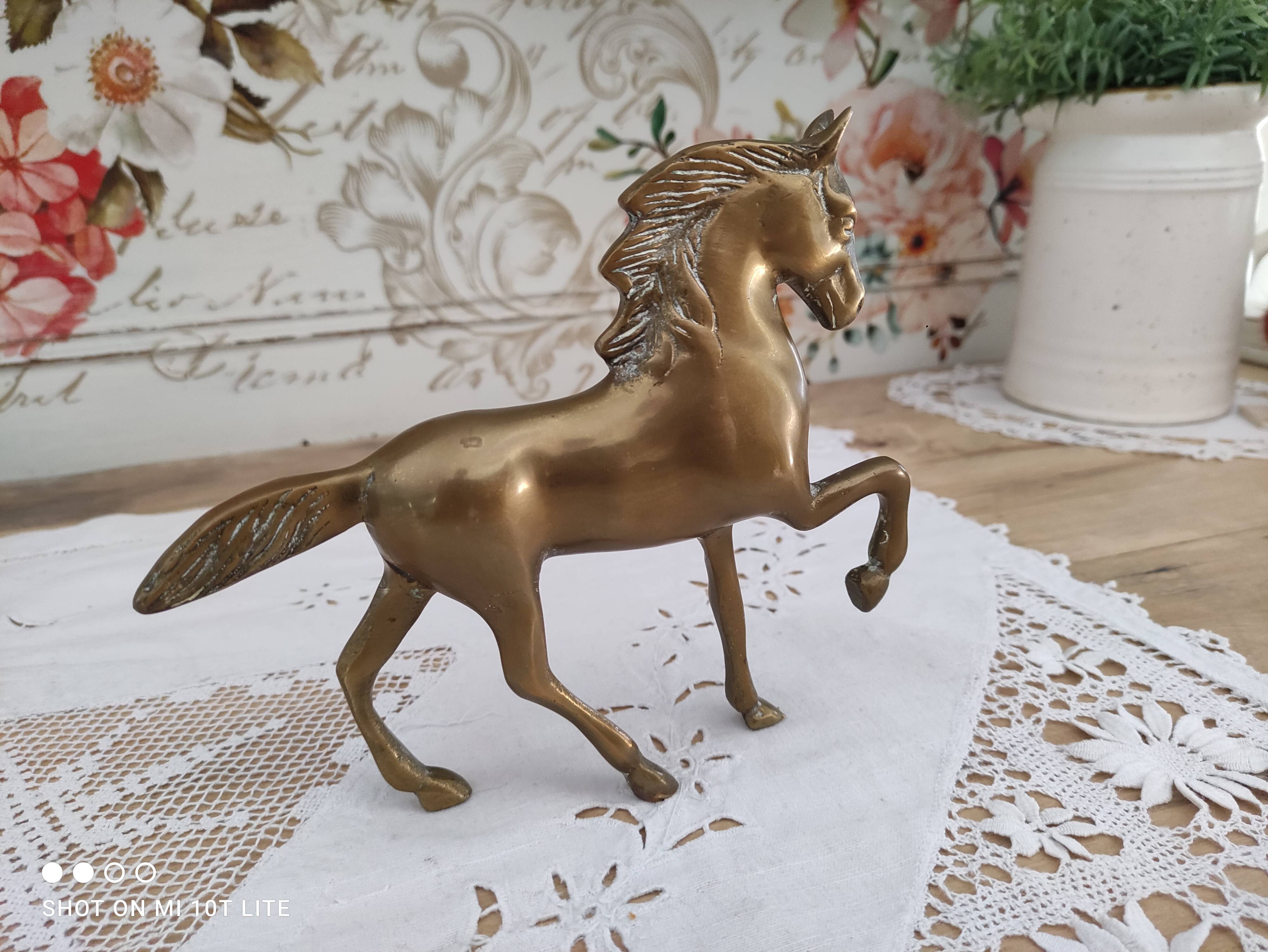 Vintage brass horse