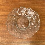 Vintage frosted glass bowl, 1970s.