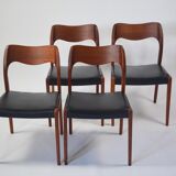 Set of four Niels Møller chairs Model 71 for J.L Møller