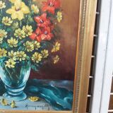 Oil on canvas bouquet of flowers
