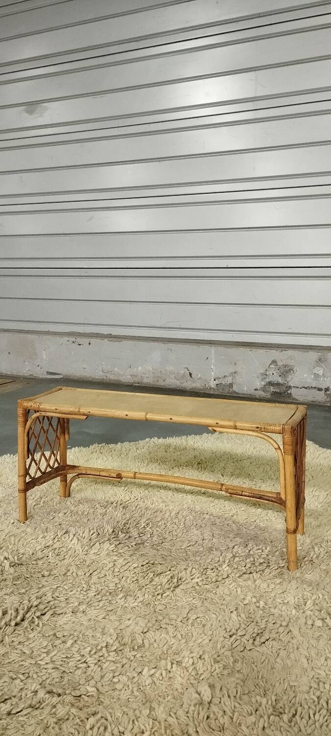 Rattan end bench