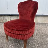 pair of red velvet toad armchairs