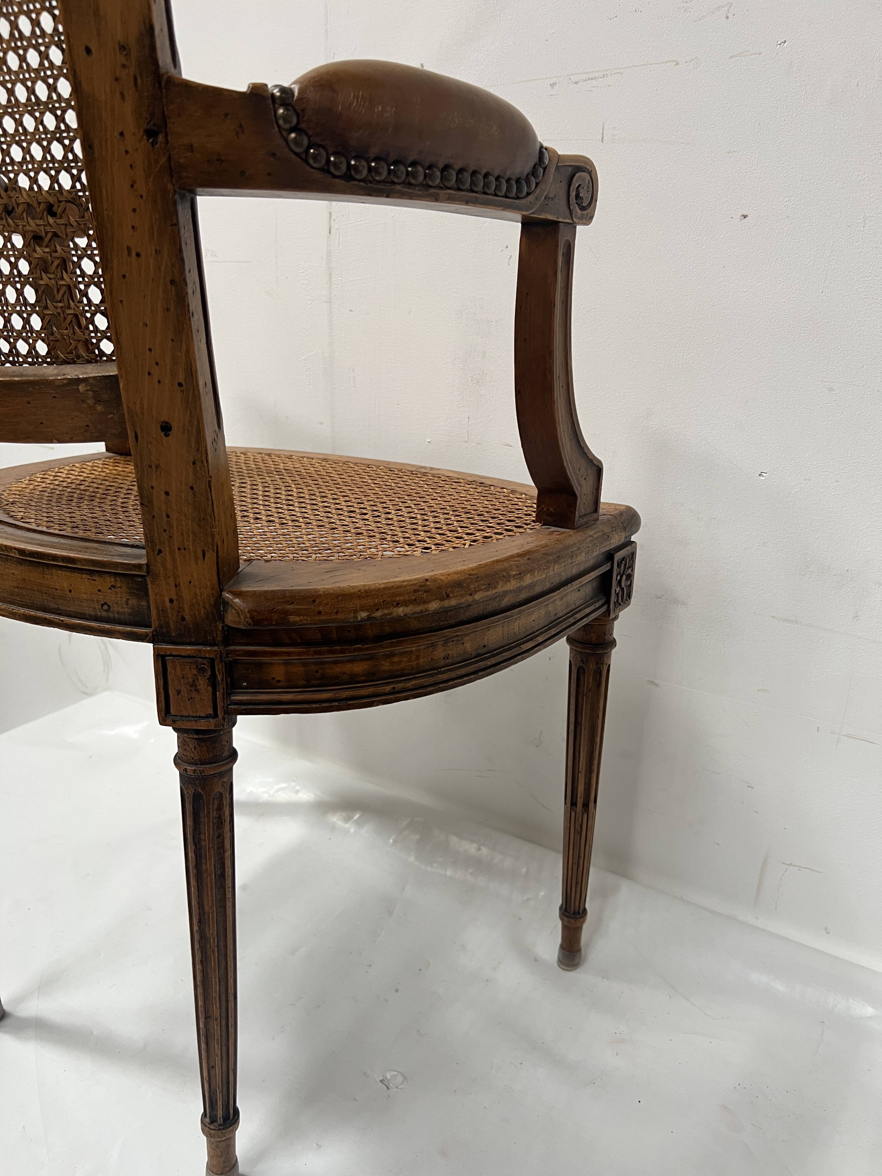 Louis XVI style office chair in stained beech