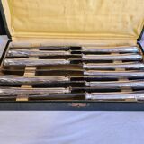 Box of 10 silver metal knives Cristofle