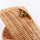 Vintage wicker frog and scoubidou, Olivier Cajan, 1970s