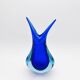 Large Murano Vase Flavio Poli Sommerso Blue Cobalt Turquoise 31.5cm