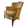Fauteuil baroque vintage jaune doré / une place / canapé