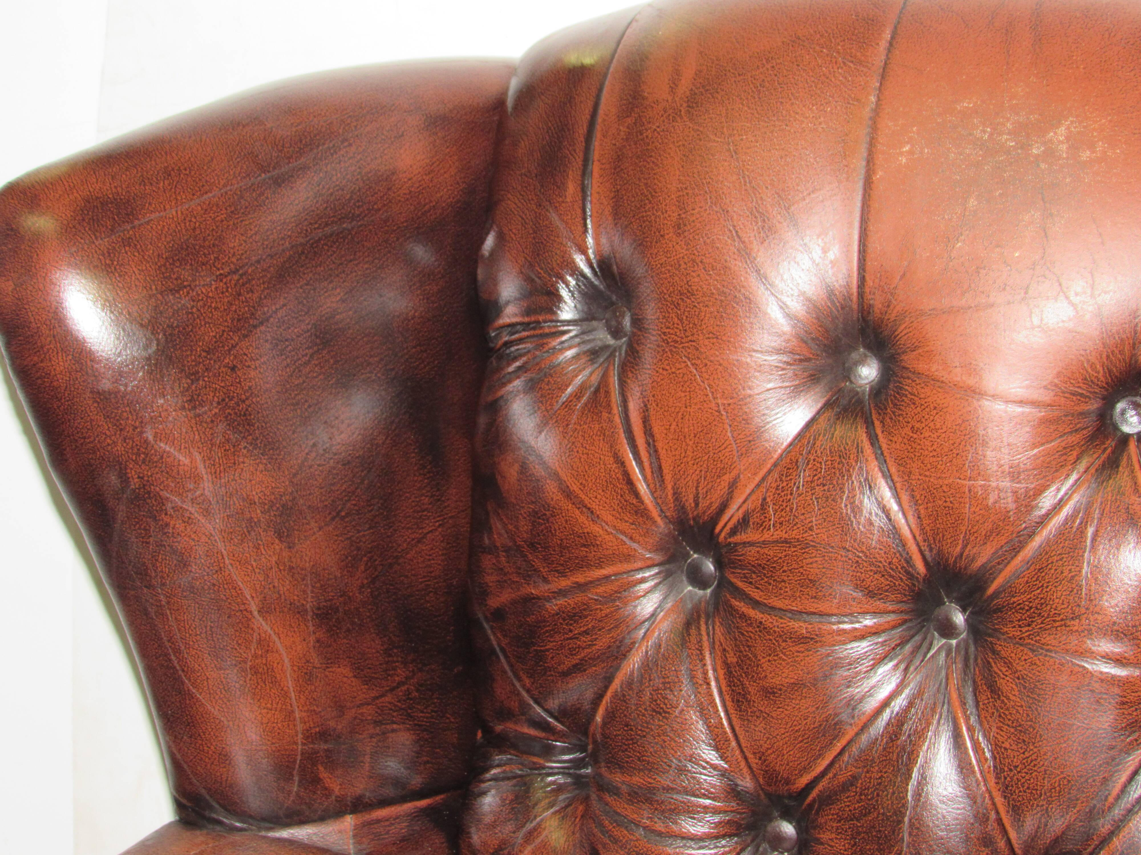 Leather faux chocolate armchair