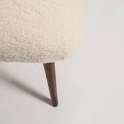 Set of two mid-century modern light beige boucle stools, Europe, 1960s.
