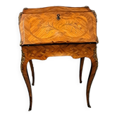 Curved slope desk in marquetry