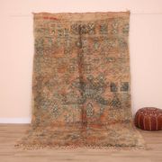 Peach Vintage Moroccan Rug 182 x 294 cm, Berber Wool Rug Handmade, Boho Rug