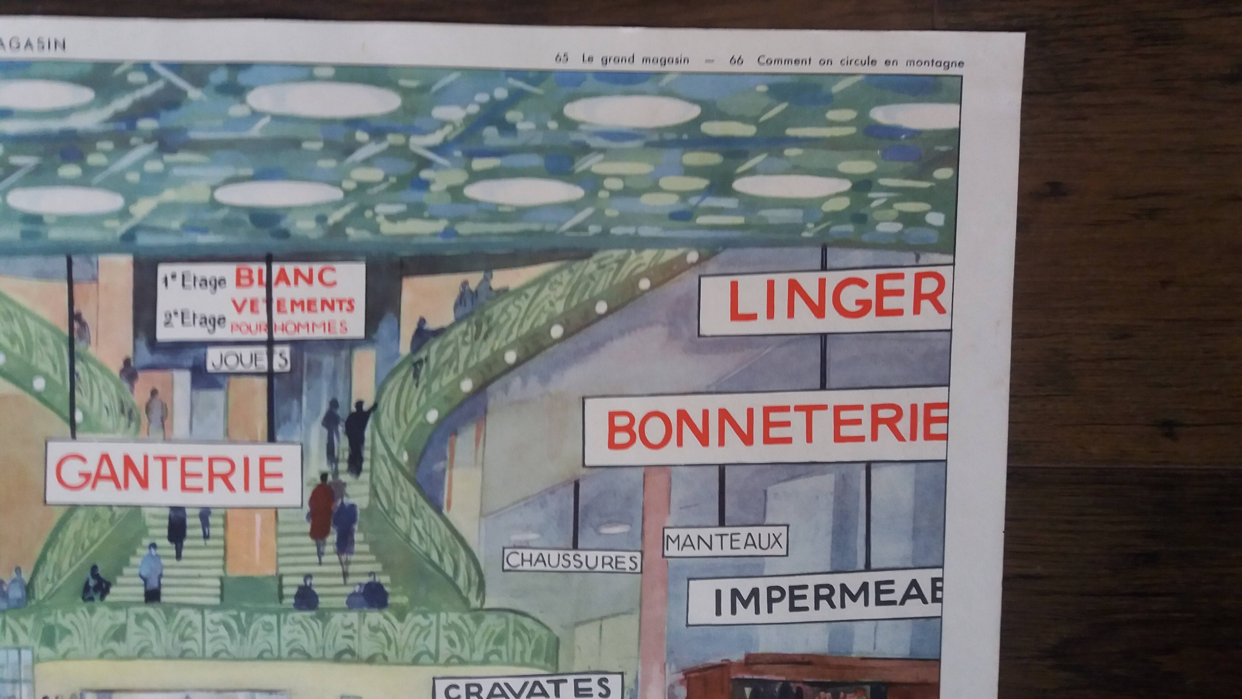 Educational poster for schools, the department store, Rossignol Montmorillon