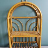 Rattan and wicker wall or floor shelf