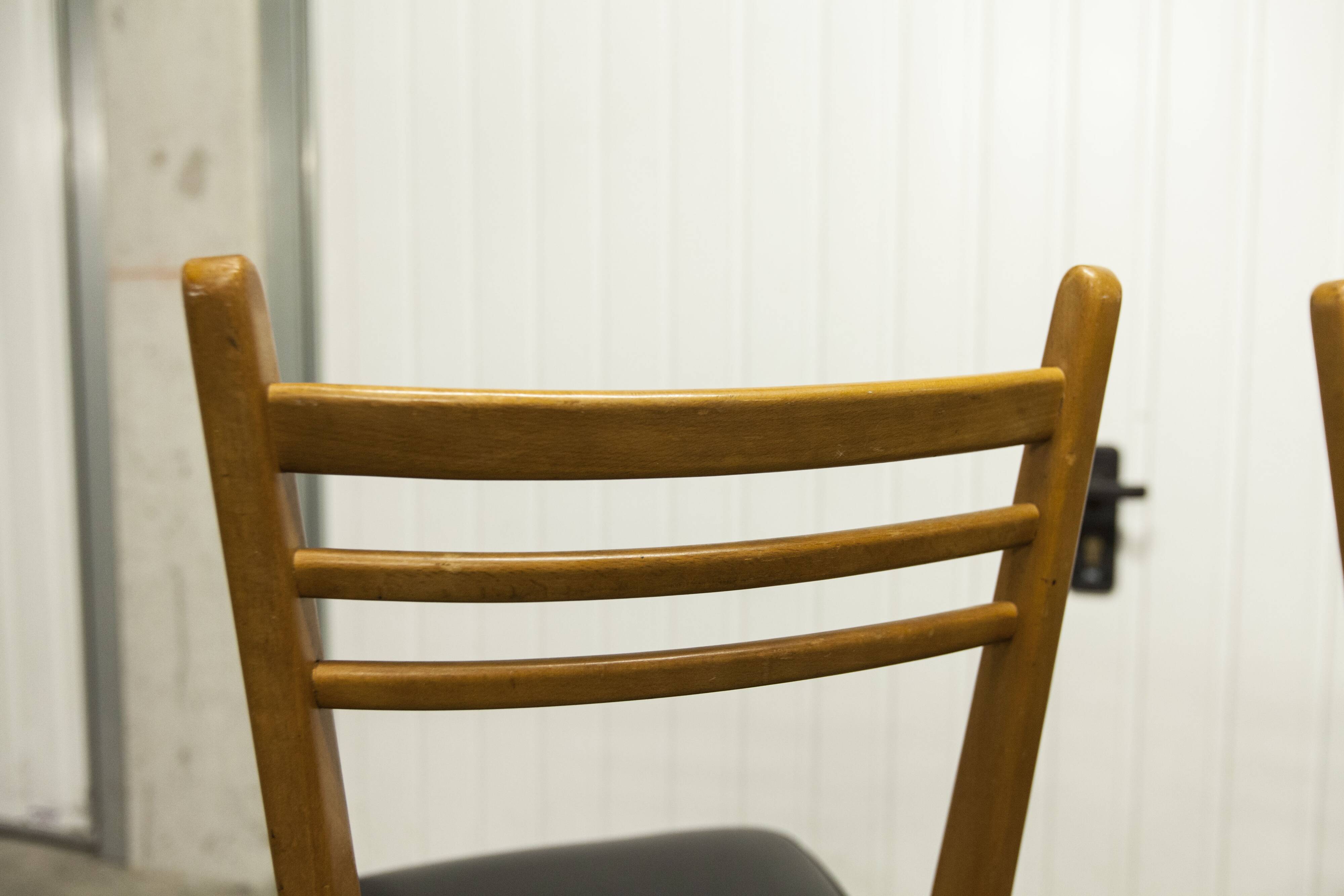 Pair of Scandinavian 1960 beech chairs