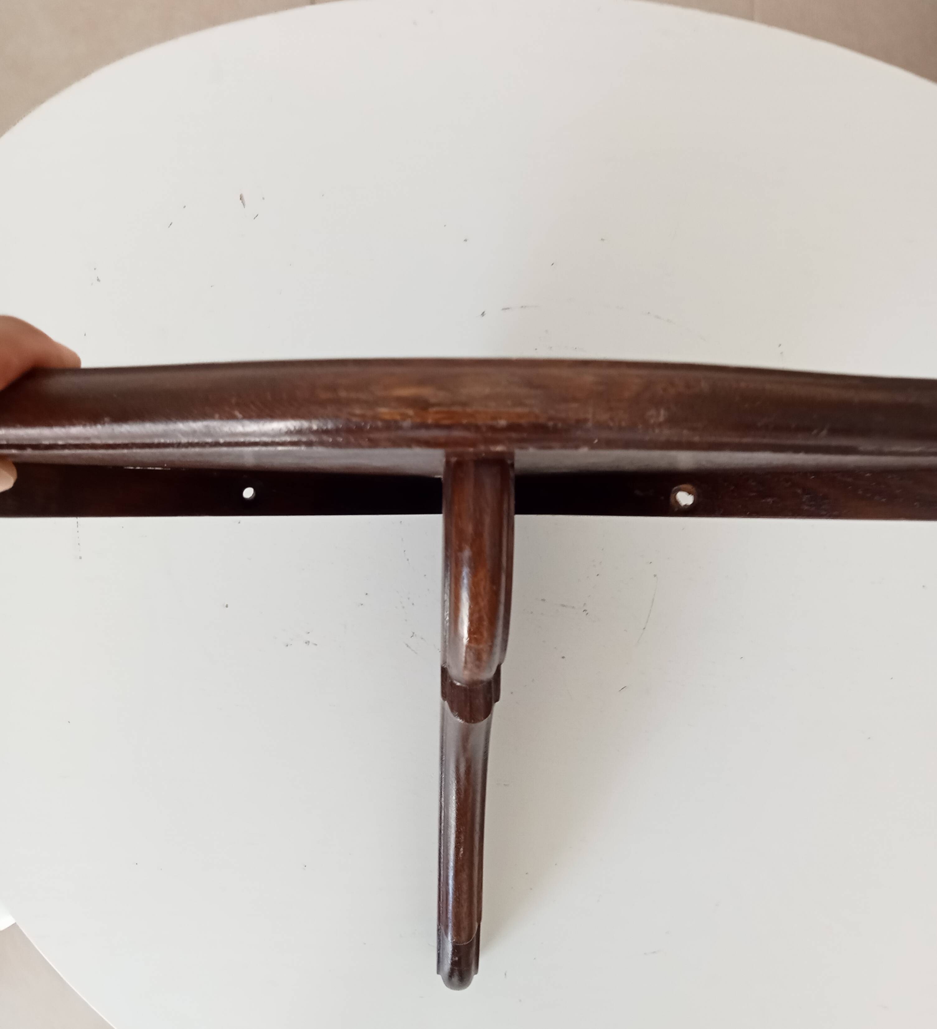 Pair of antique solid oak shelves