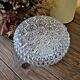 Vintage molded glass wall or ceiling light decorated with flowers