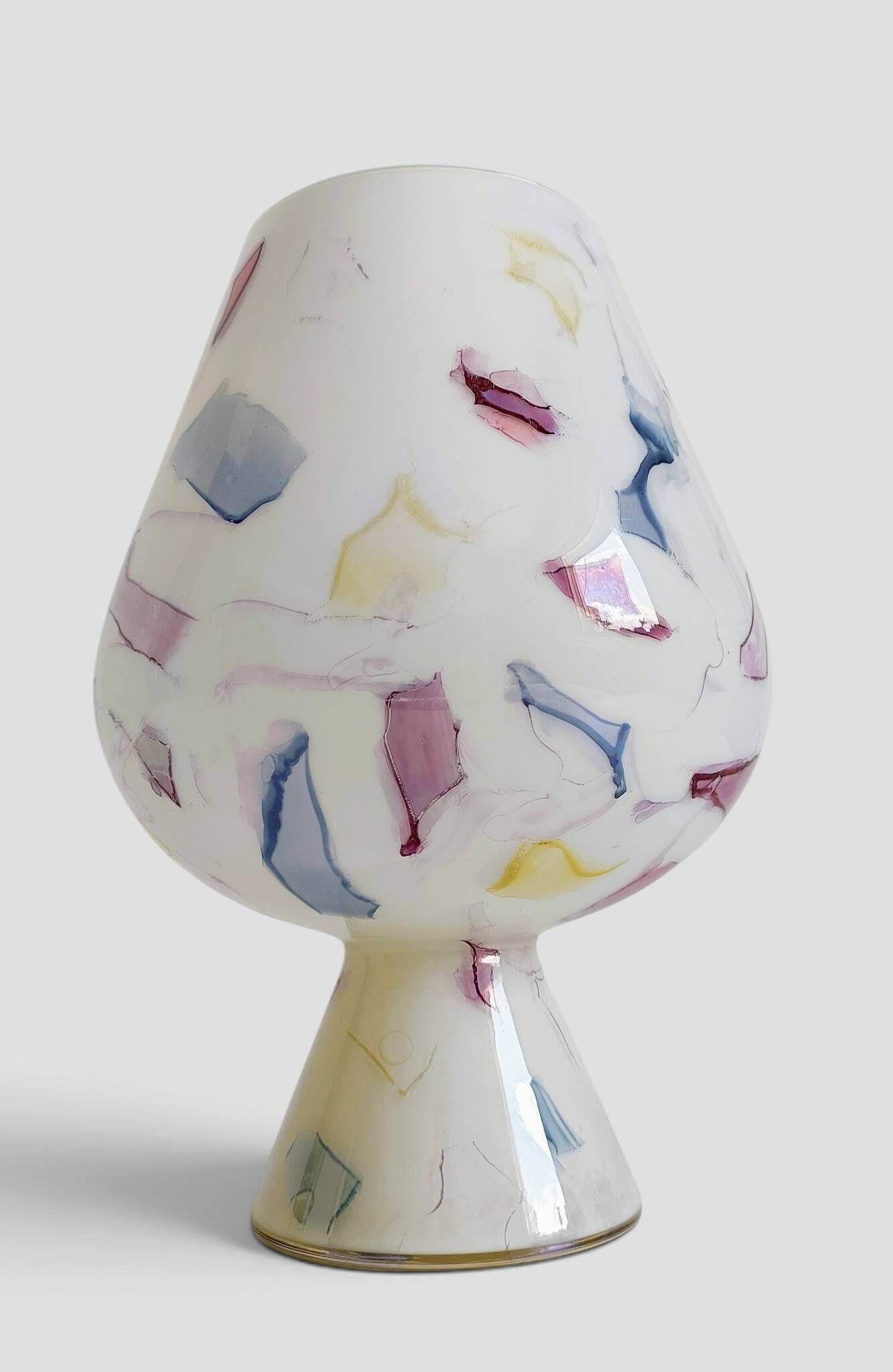 Postmodern Italian Murano Art Glass Chalice, Abstract Decoration, 1980s