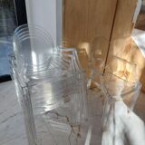 Set of 6 Starck Louis Ghost chairs by Kartell