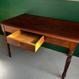Solid walnut table with one drawer