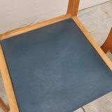 Series of 3 vintage chairs with compass legs - 1950s