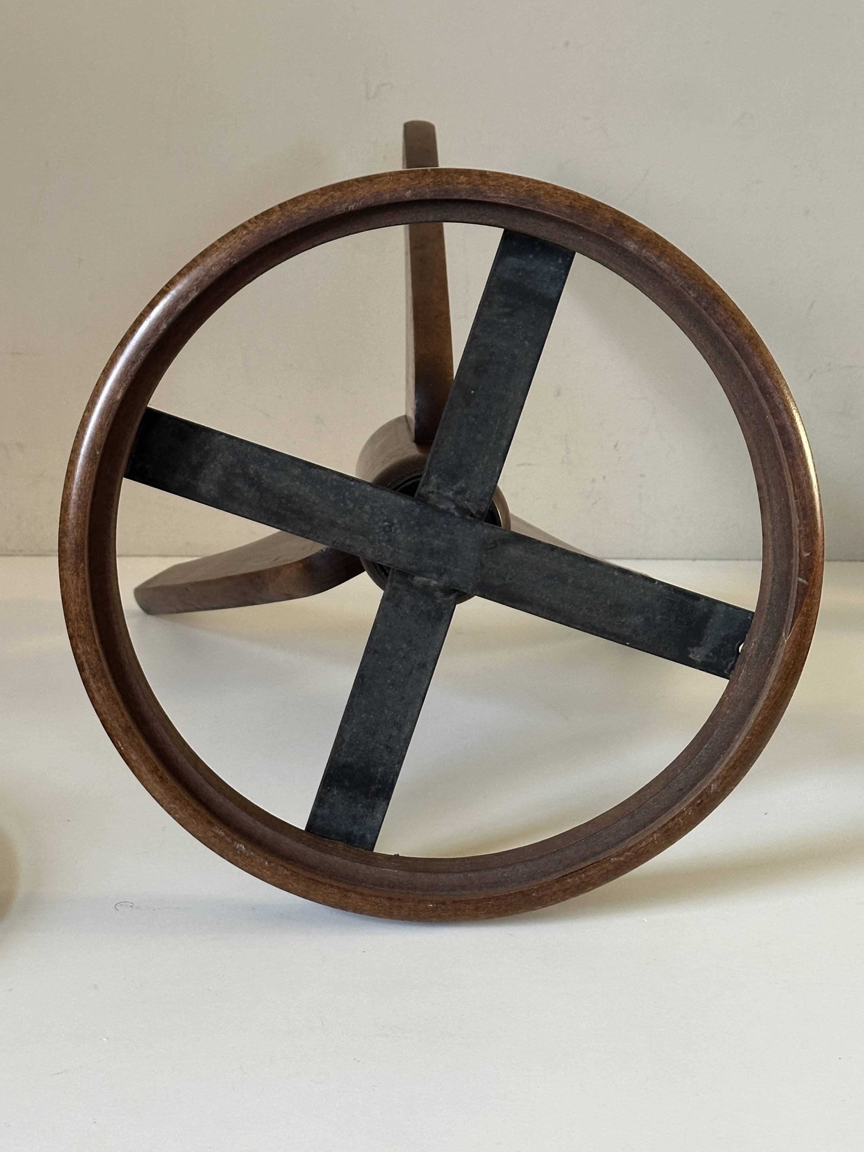 Vintage 60s tripod oak stool