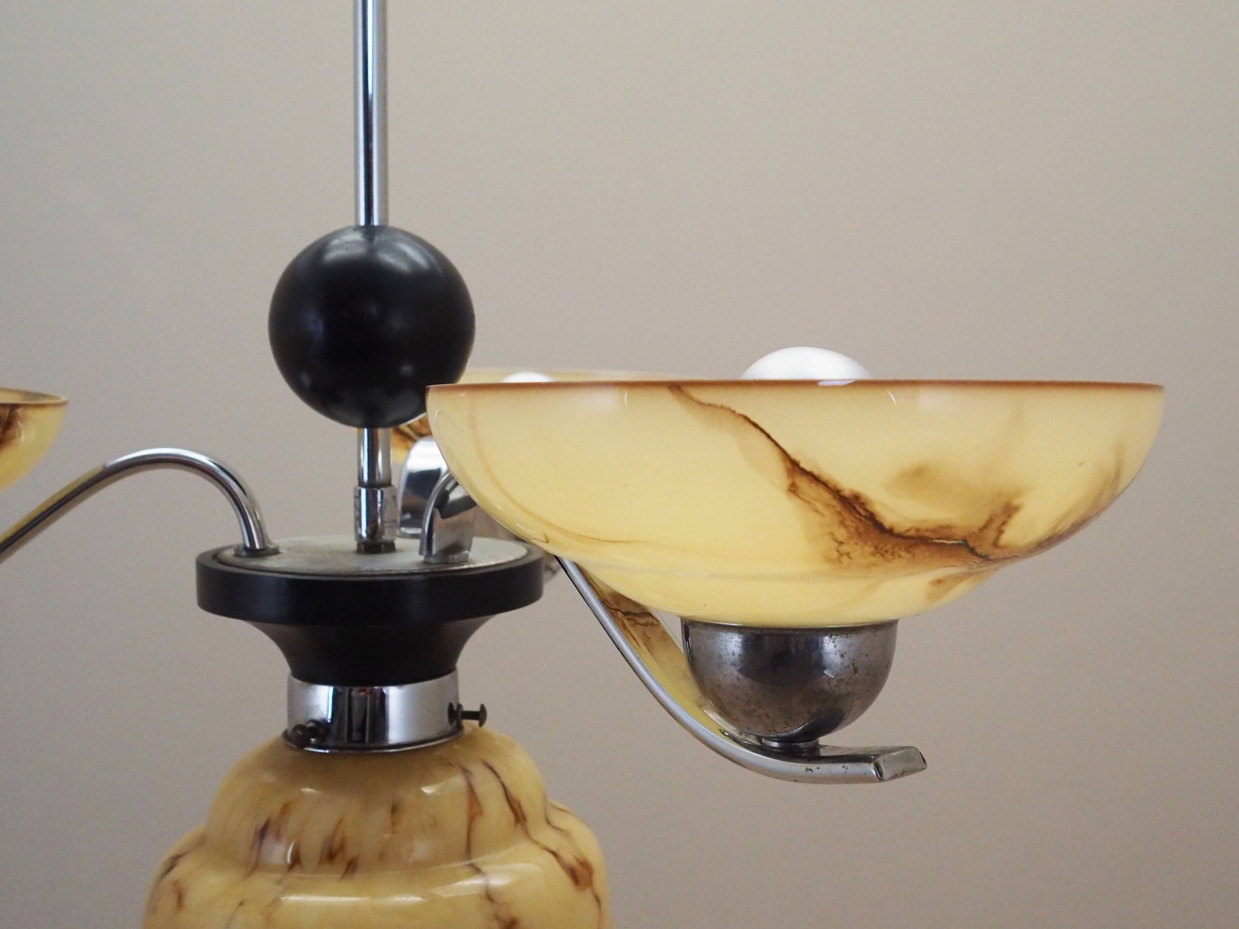 Glass chandelier, Danish design, 1970s, production: Denmark