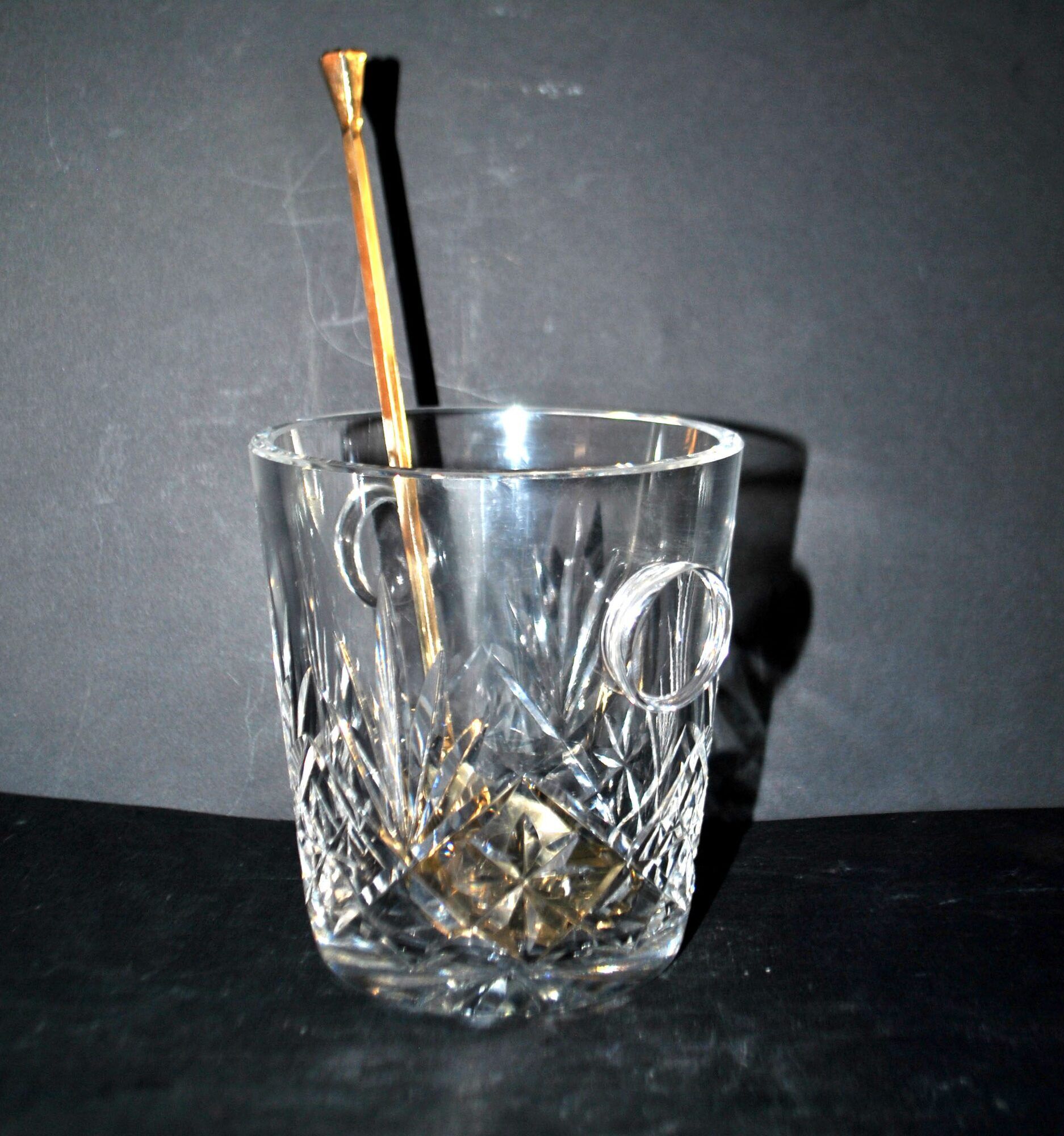 Cut crystal ice bucket Saint-Louis model Massenet H12cm