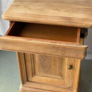 Pair of bedside tables renovated in solid raw cherry wood