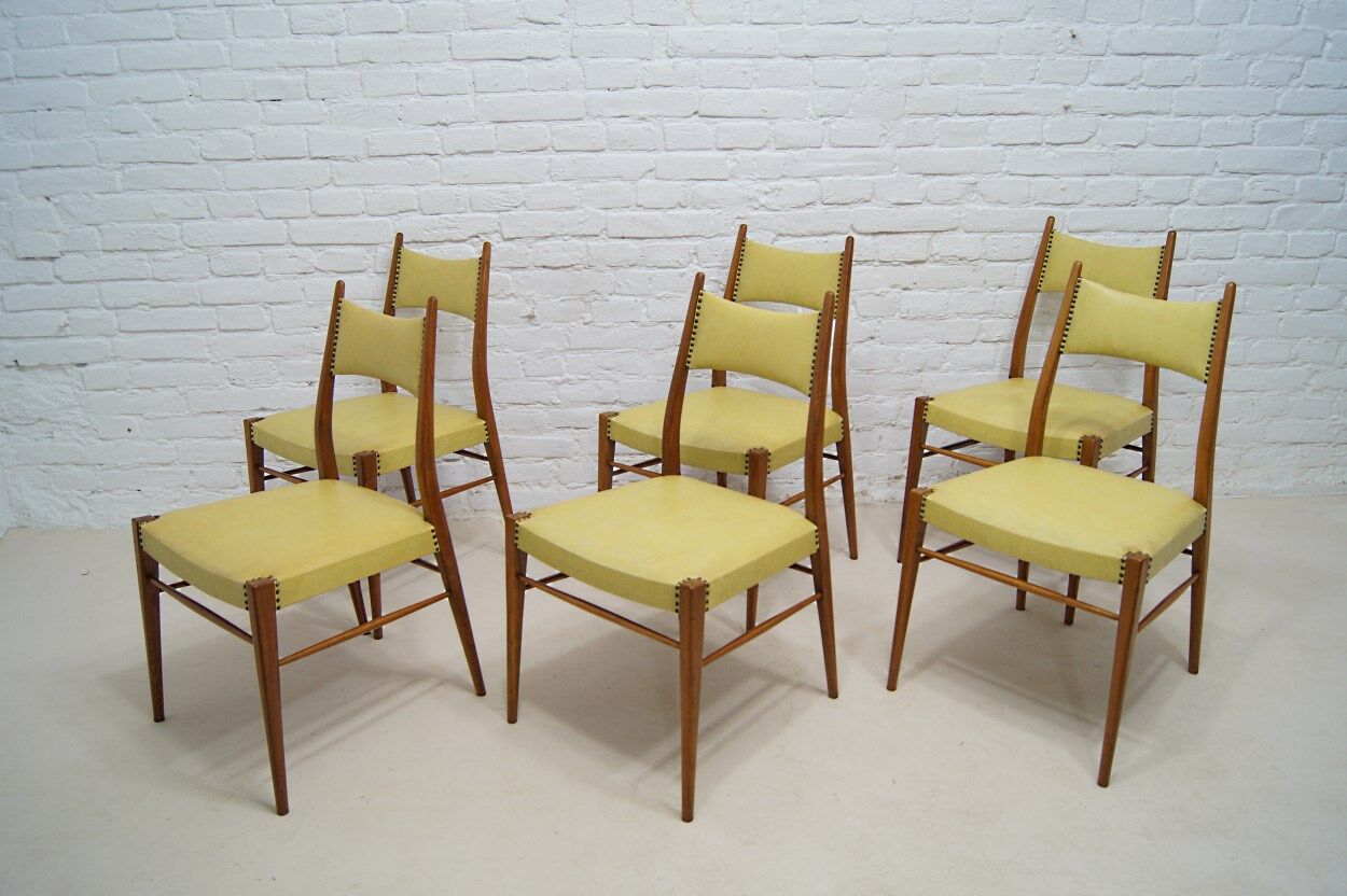 Mid-century Austrian dining chairs, 1950s, set of 6