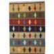 Vintage Qashqai Striped Wool Kilim Rug, Large Multicolor Flatweave Carpet