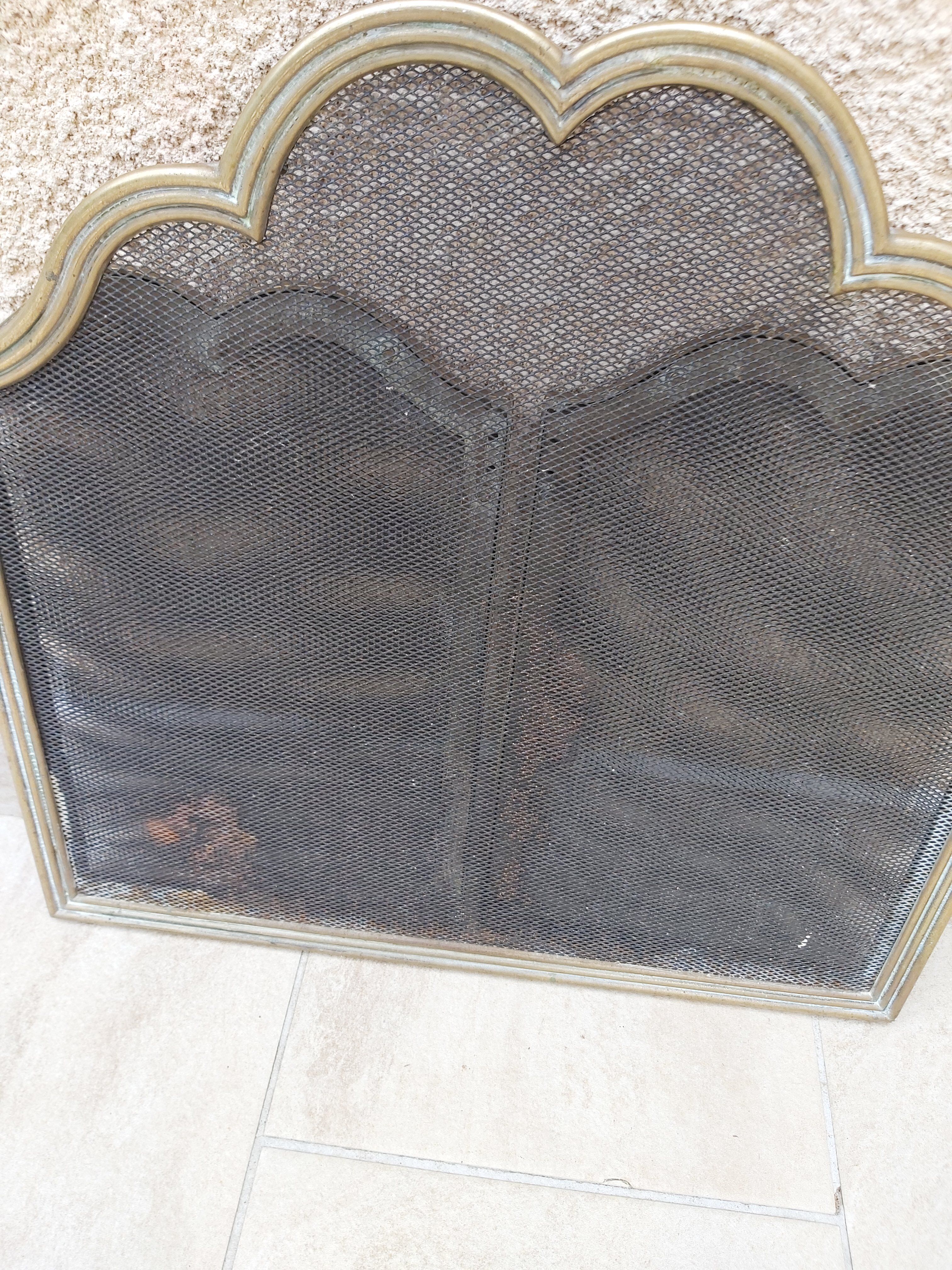 Brass fireplace screen