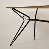 Mid-Century Italian Dining Table in Black Lacquered Metal and Formica, 1952