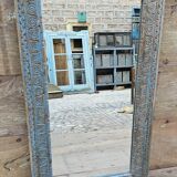 Ancien miroir Art nouveau en teck birman