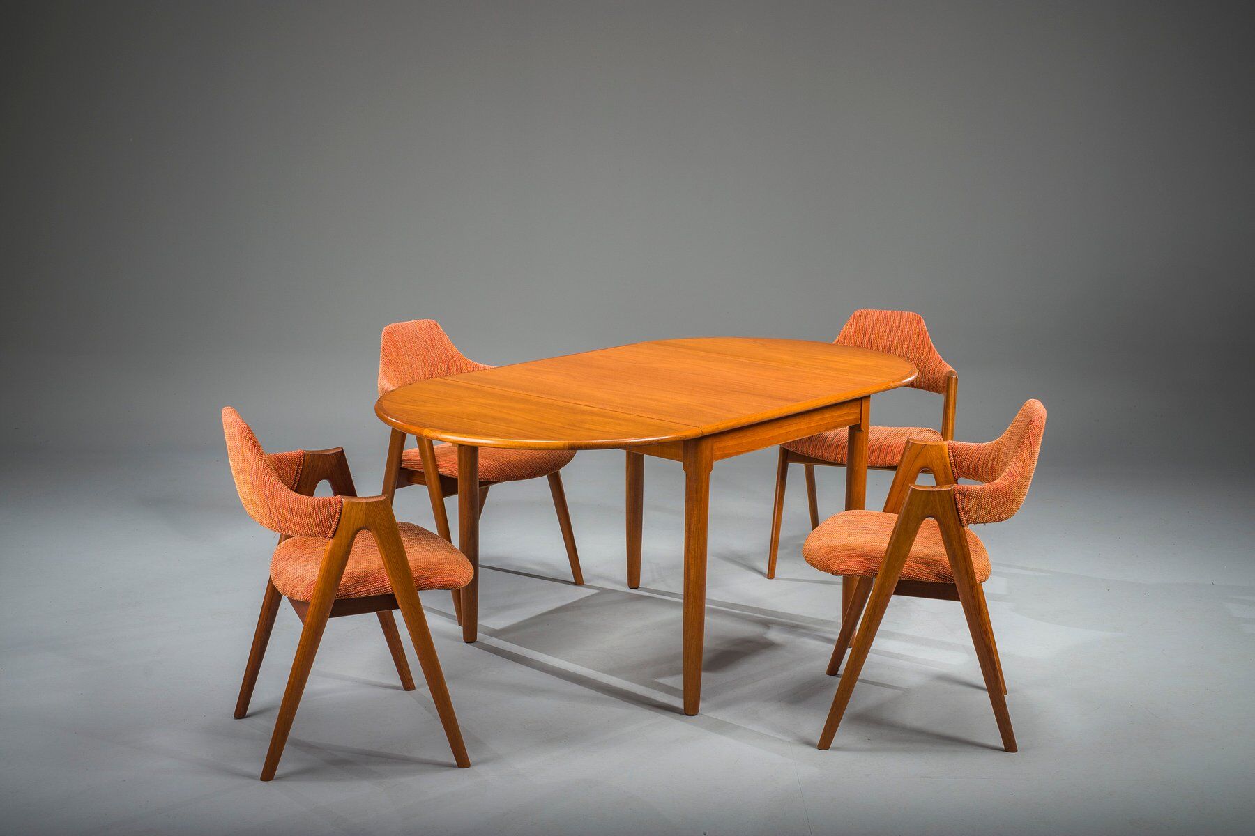 Chaises de salle à manger vintage danoises Compass par Kai Kristiansen, années 1960, lot de 4