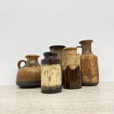Set of 5 Scheurich West Germany ceramic vases , 1970s
