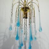 Lustre Murano Gouttes En Cristal bleu