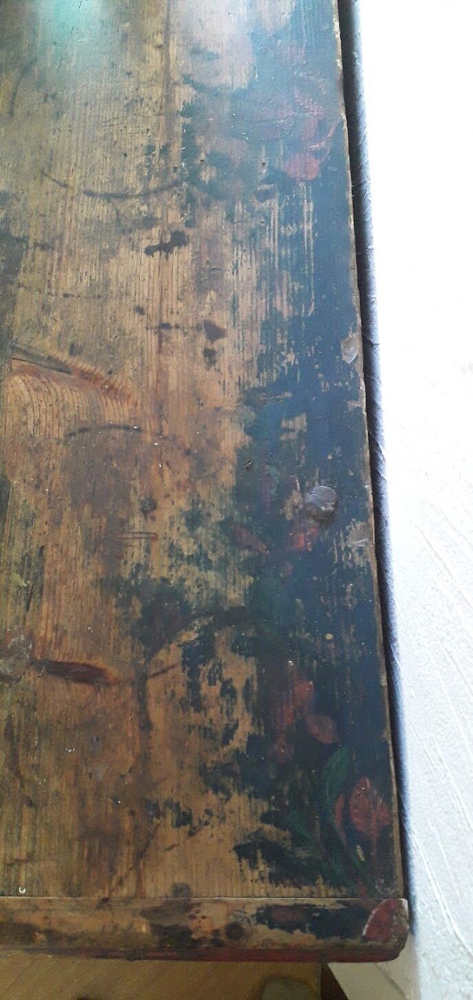 Old wedding chest painted 1891