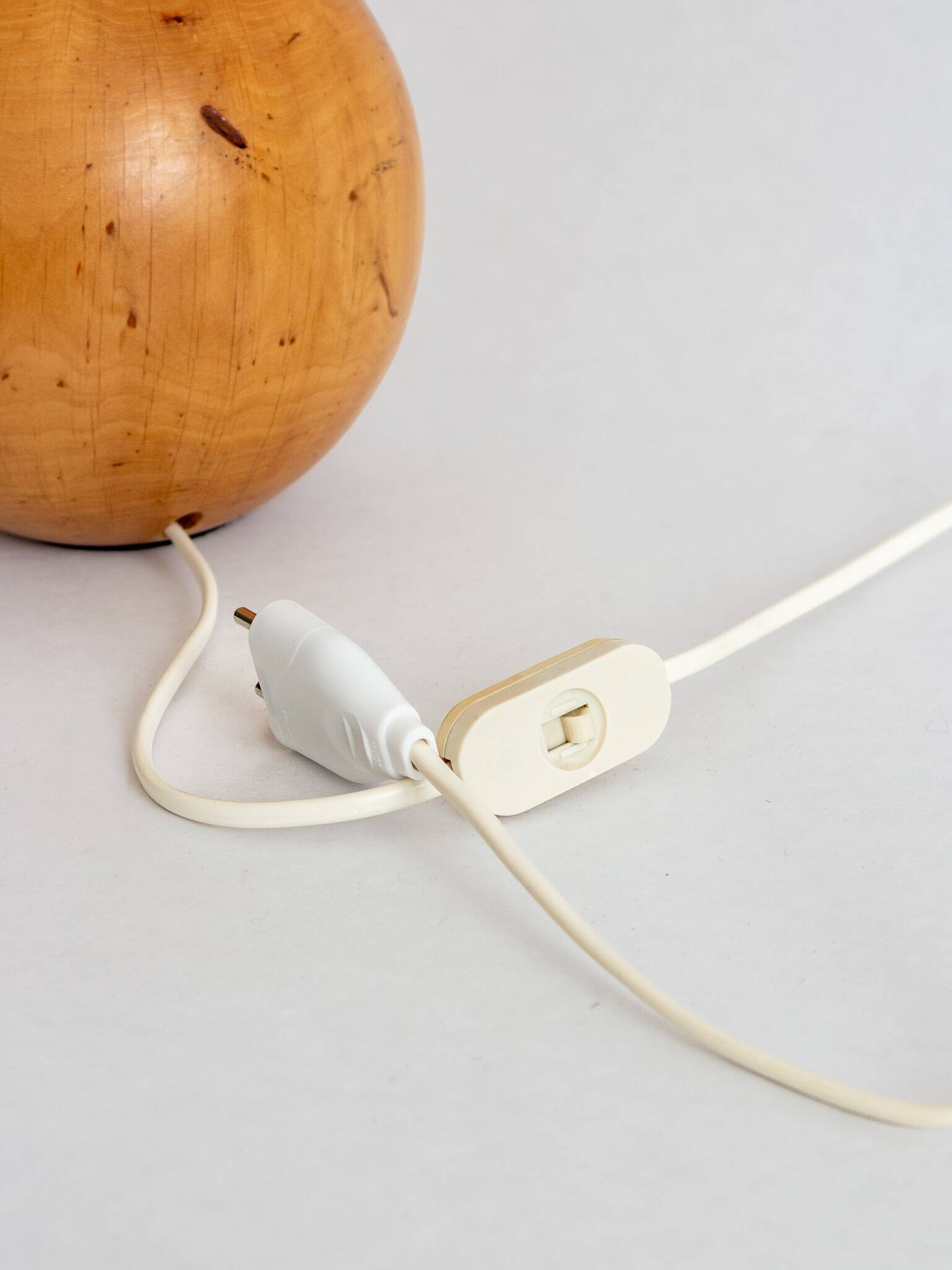 Ornamental lamp base made of elm wood, Italy 1960s.