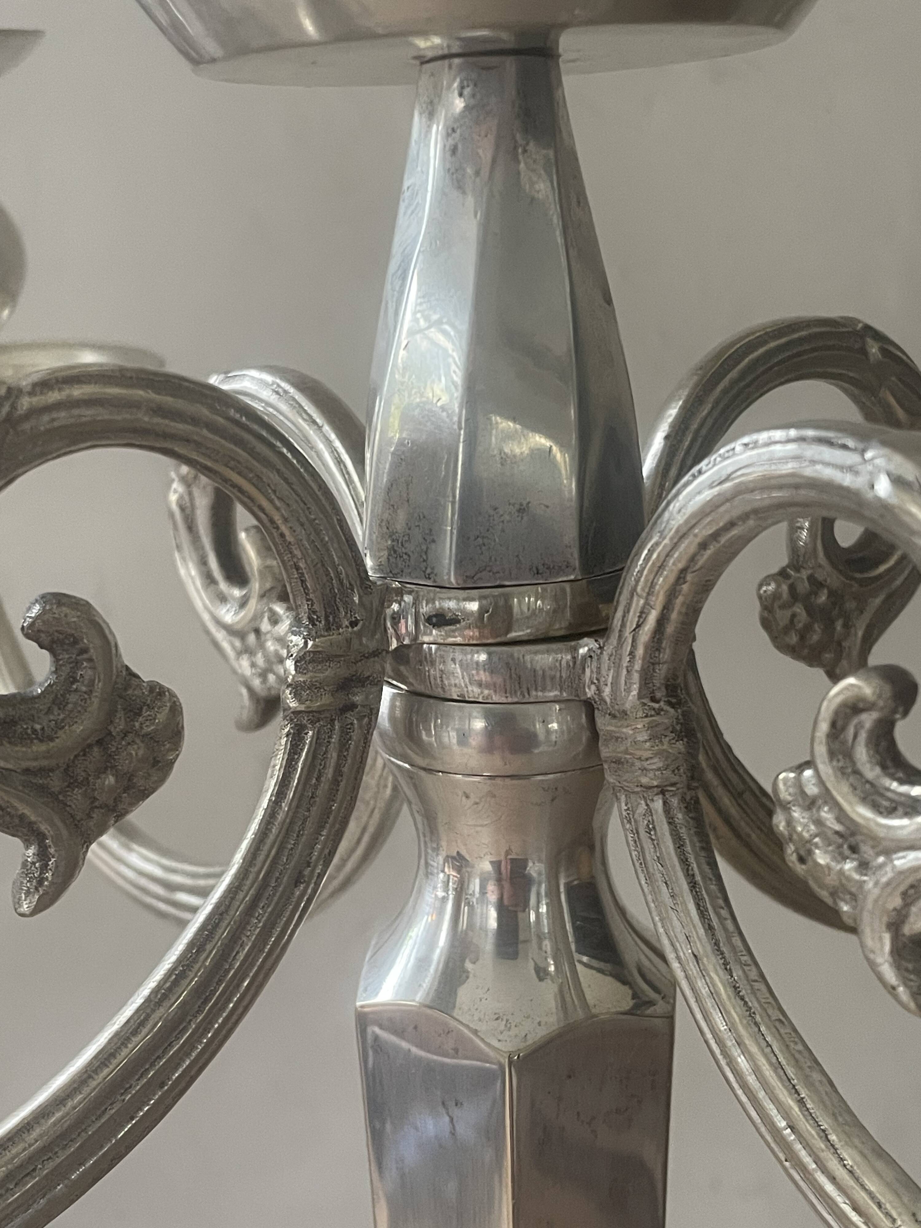 52cm silver-plated metal chandelier