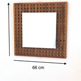 Vintage Pair of Square Walnut Mirrors Produced by Sant'Ambrogio e Deberti, Italy