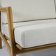 Original restored two-seater Sofa, cream, teak, 1960s