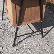 Desk 3 drawers wood and black metal year 50 vintage