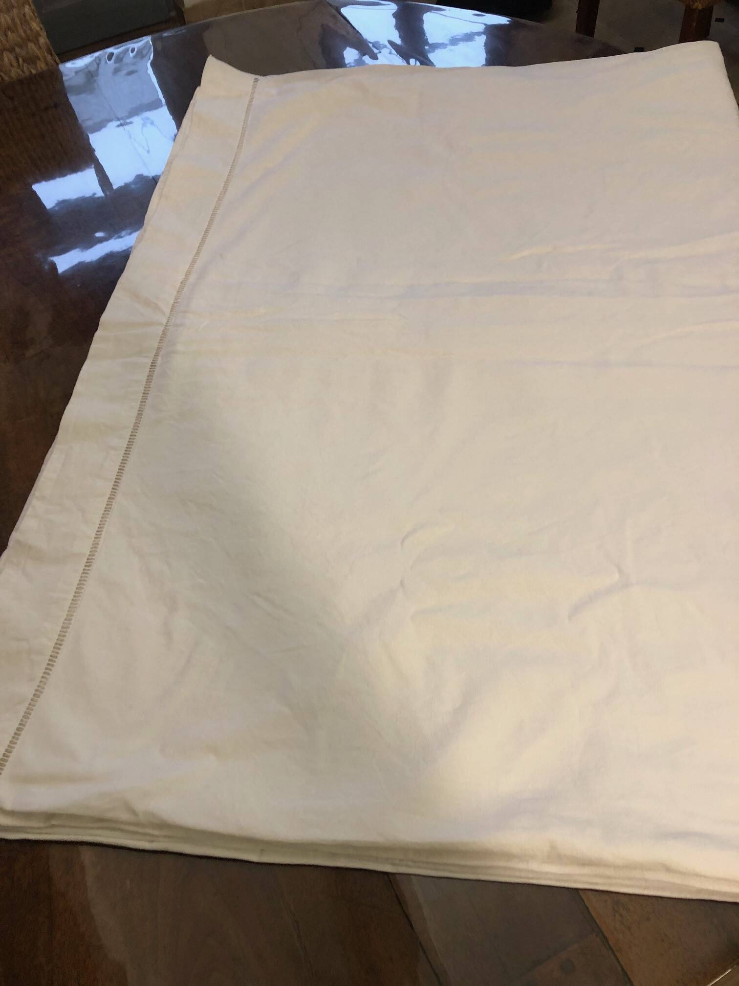Lot de 2 draps anciens en toile blanche