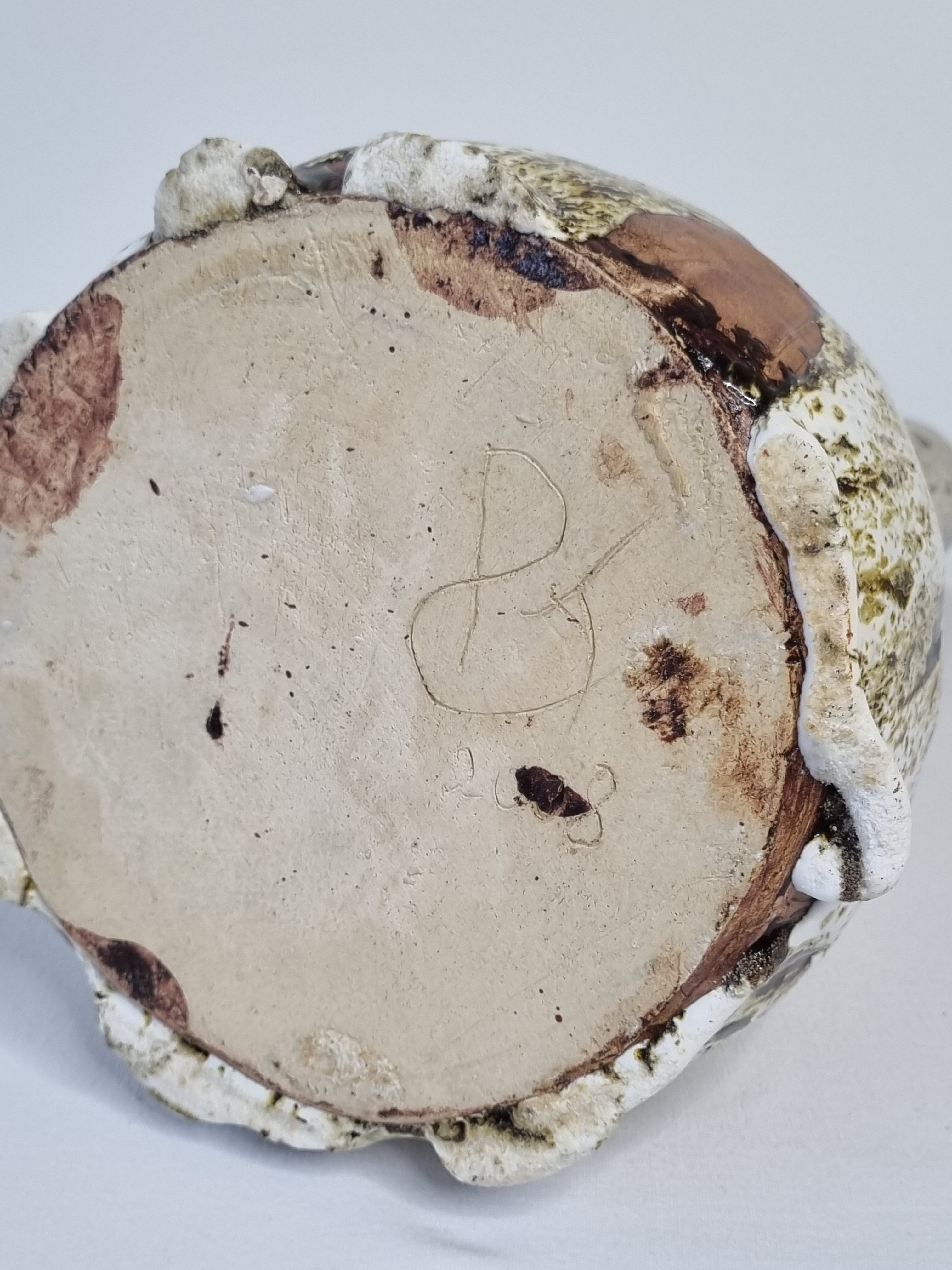 Fat lava glazed ceramic bottle vase