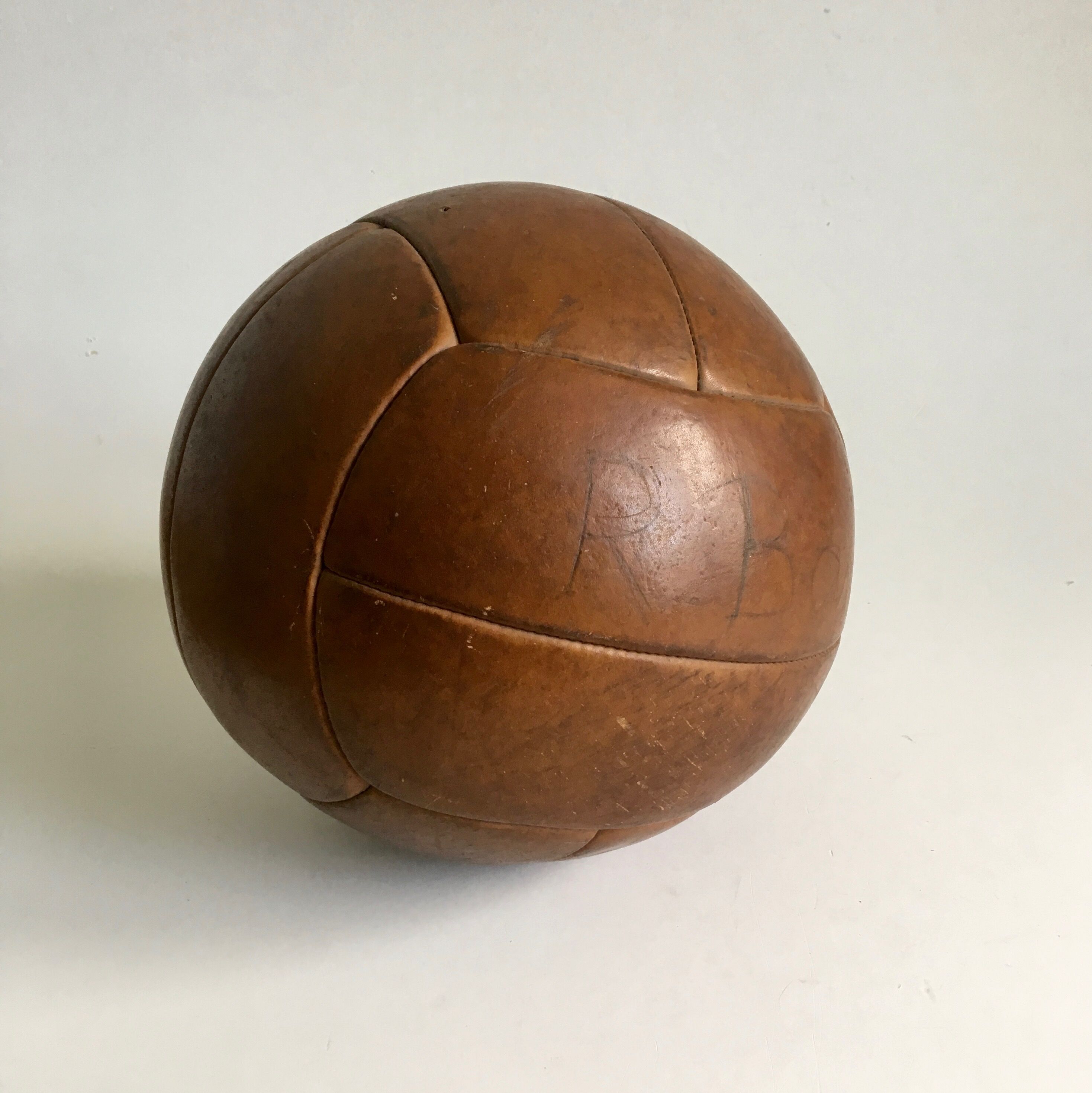 Vintage Leather Medicine Ball,